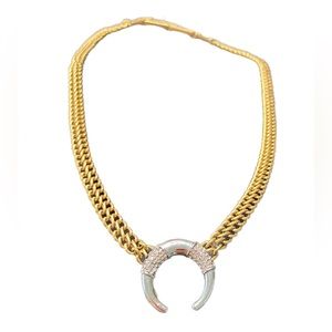 Double take horn necklace